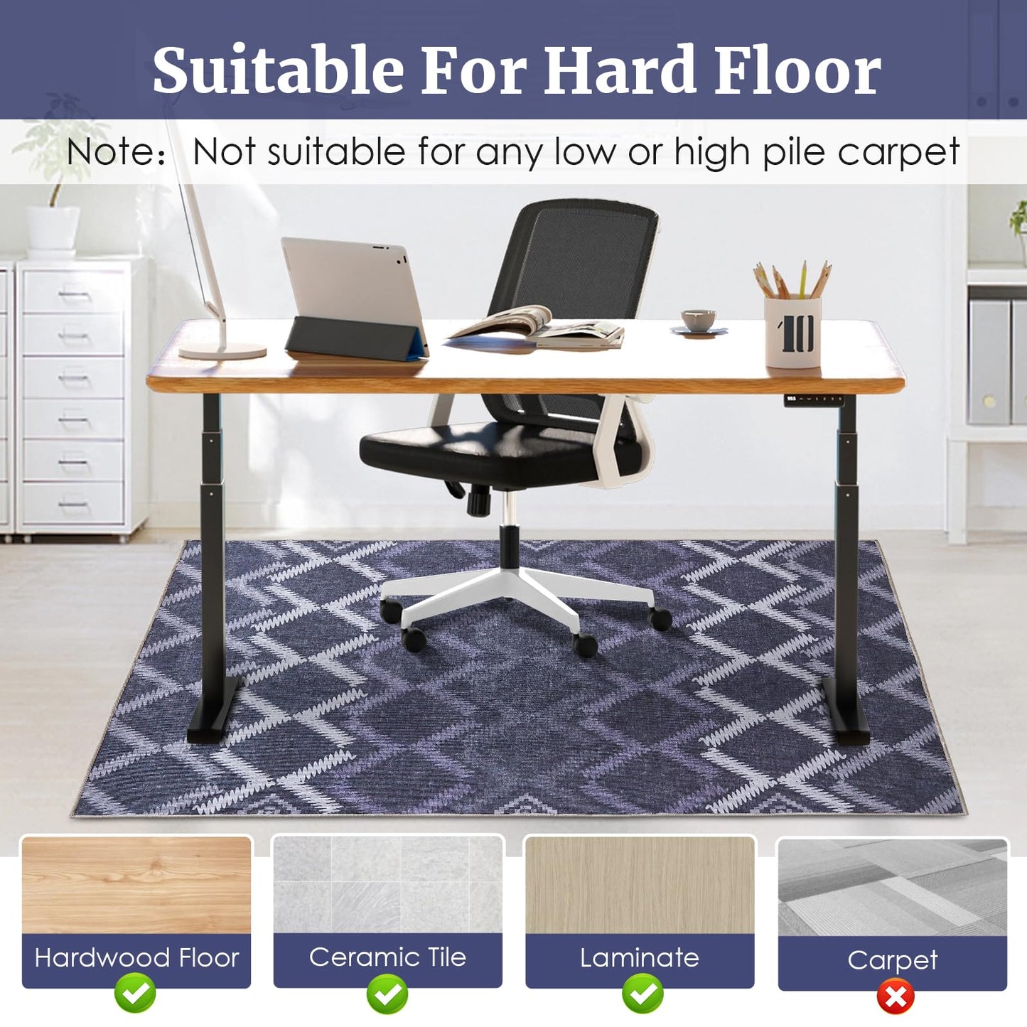 Office Chair Mat,90x120cm Office Chair Mat For Hardwood Floor, for Home