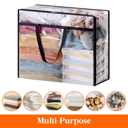 Lifewit 3 Pack Clear Storage Bags, 110L Plastic Clothes Storage Bags