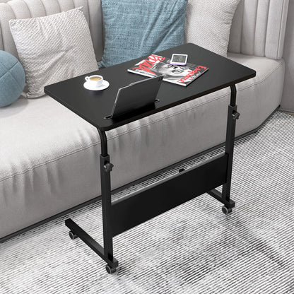sogesfurniture 80 * 40cm Laptop Table Sofa Table Side Height Adjustable, Mobile Computer Stand Laptop Notebook Desk PC Stand Portable