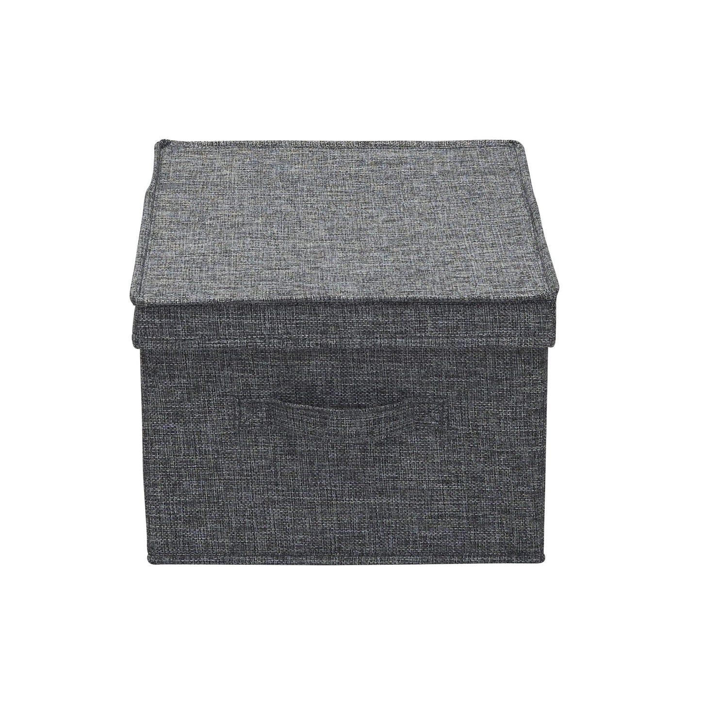 Household Essentials Large Fabric Storage Bins with Lids, Graphite, Set of 2