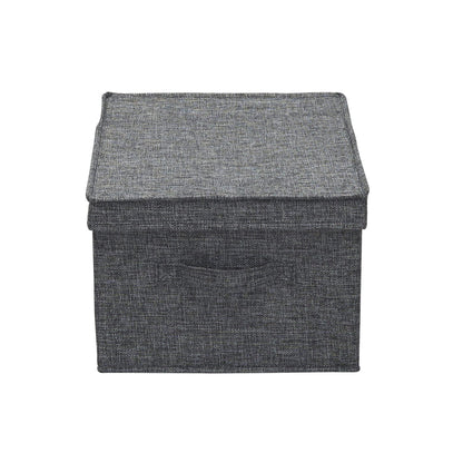 Household Essentials Large Fabric Storage Bins with Lids, Graphite, Set of 2