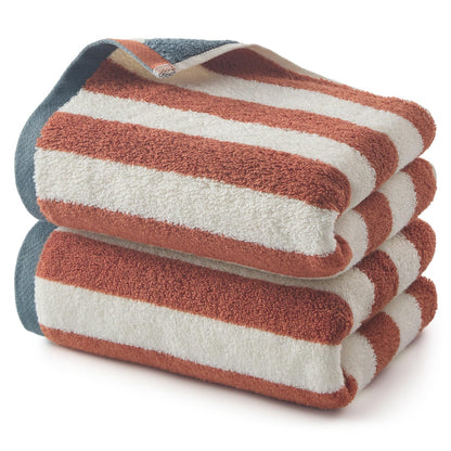 REDKISS 2 Pack Striped Hand Towels for Bathroom - 100% Cotton Decorative Hand Towel Set, 32x72cm, Soft Absorbent and Quick-Dry Towels for Bathroom