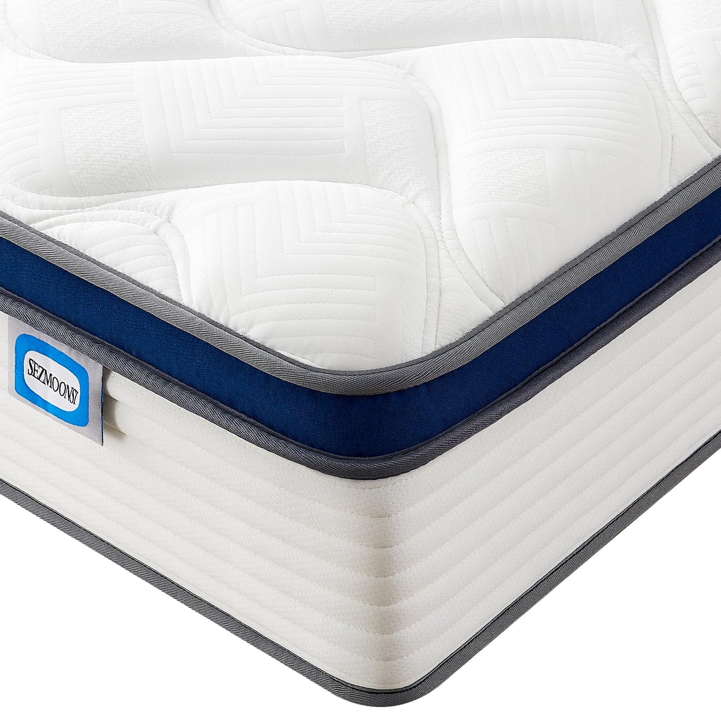 SEZMOONSI Single Mattress,10.6 Inch Hybrid Medium Firm Single Bed Mattresses, 7 Zone Pocket Sprung with Memory Foam Orthopaedic Single Mattresses