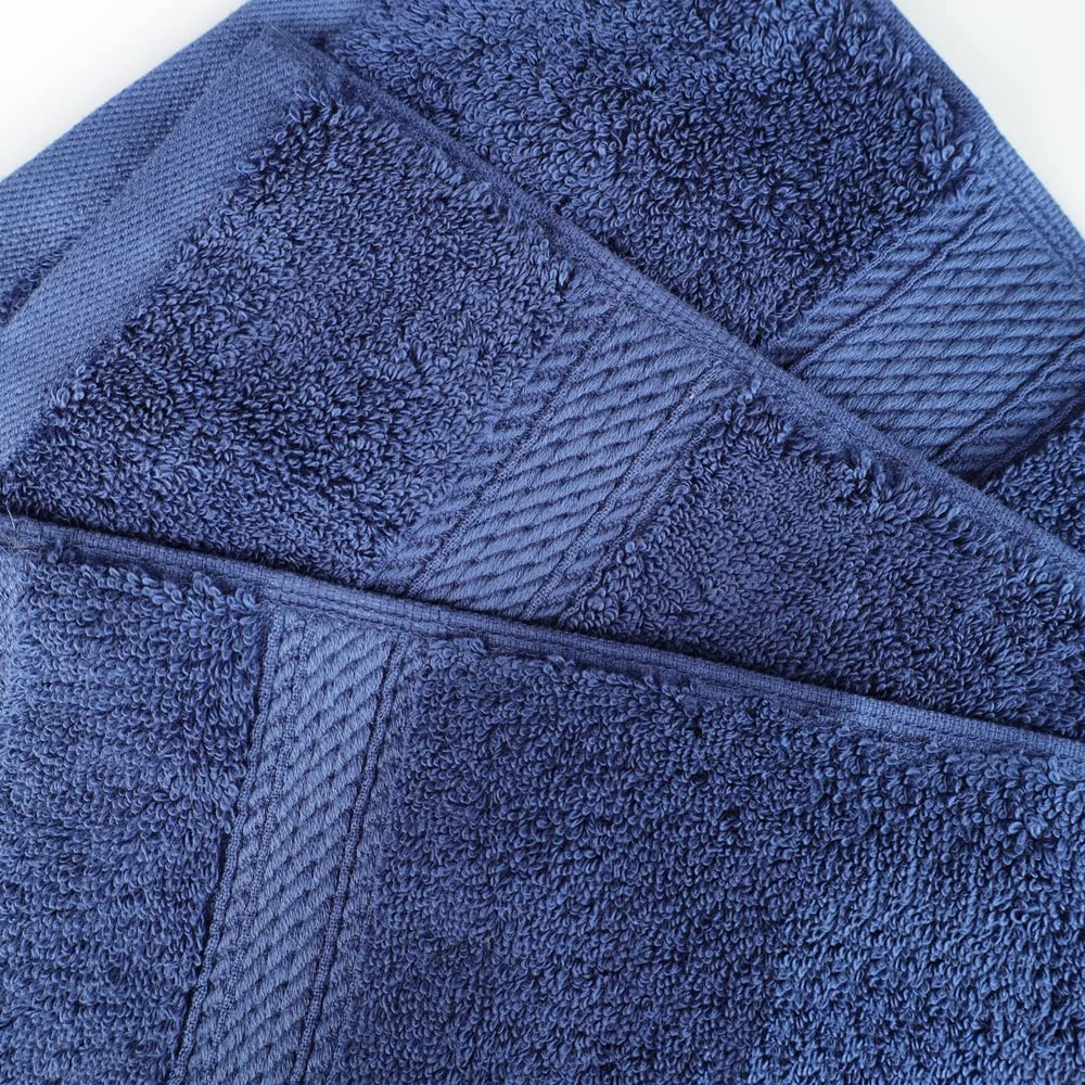 Superior Egyptian Cotton Pile Face Towel/Washcloth Set of 6, Ultra Soft Luxury Towels, Thick Plush Essentials, Absorbent Heavyweight, Guest Bath