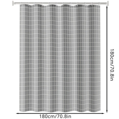 FAIRYGATE Grey Shower Curtain Mould Proof and Mildew Resistant Washable Bathroom Curtains Bath Curtains with Hooks 180 x 180 cm 71 x 71 Inch B9325