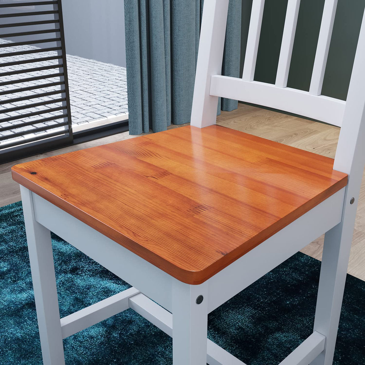 ZANOFIRA Kitchen Dining Table Set with Chairs Set 4 Pine Wood Dinner Set for Dining Room and Living Room Furniture Sets