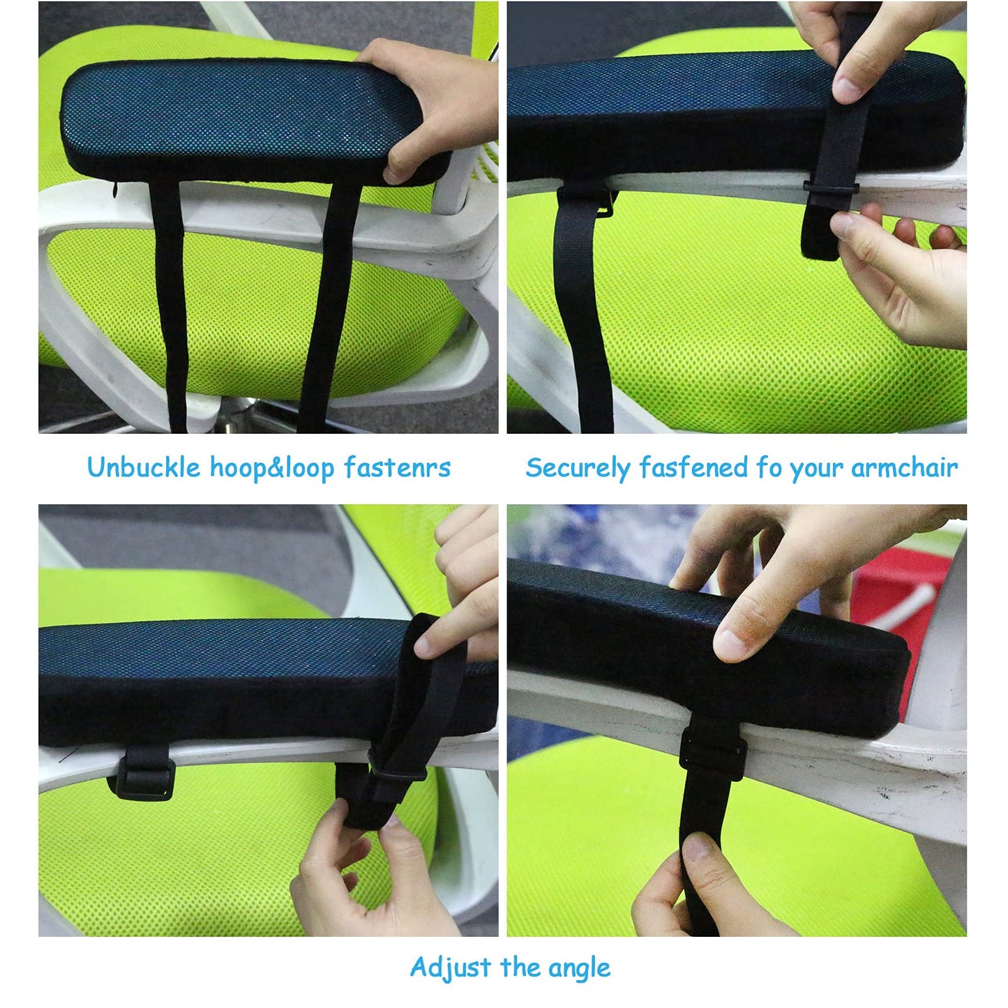 JoyPlus Chair Armrest Pads, 2 PCS Office and Gaming Chair Armrest Covers, Memory Foam Soft Elbow Pillow with Gel Cooling Pad for Elbows and Forearms