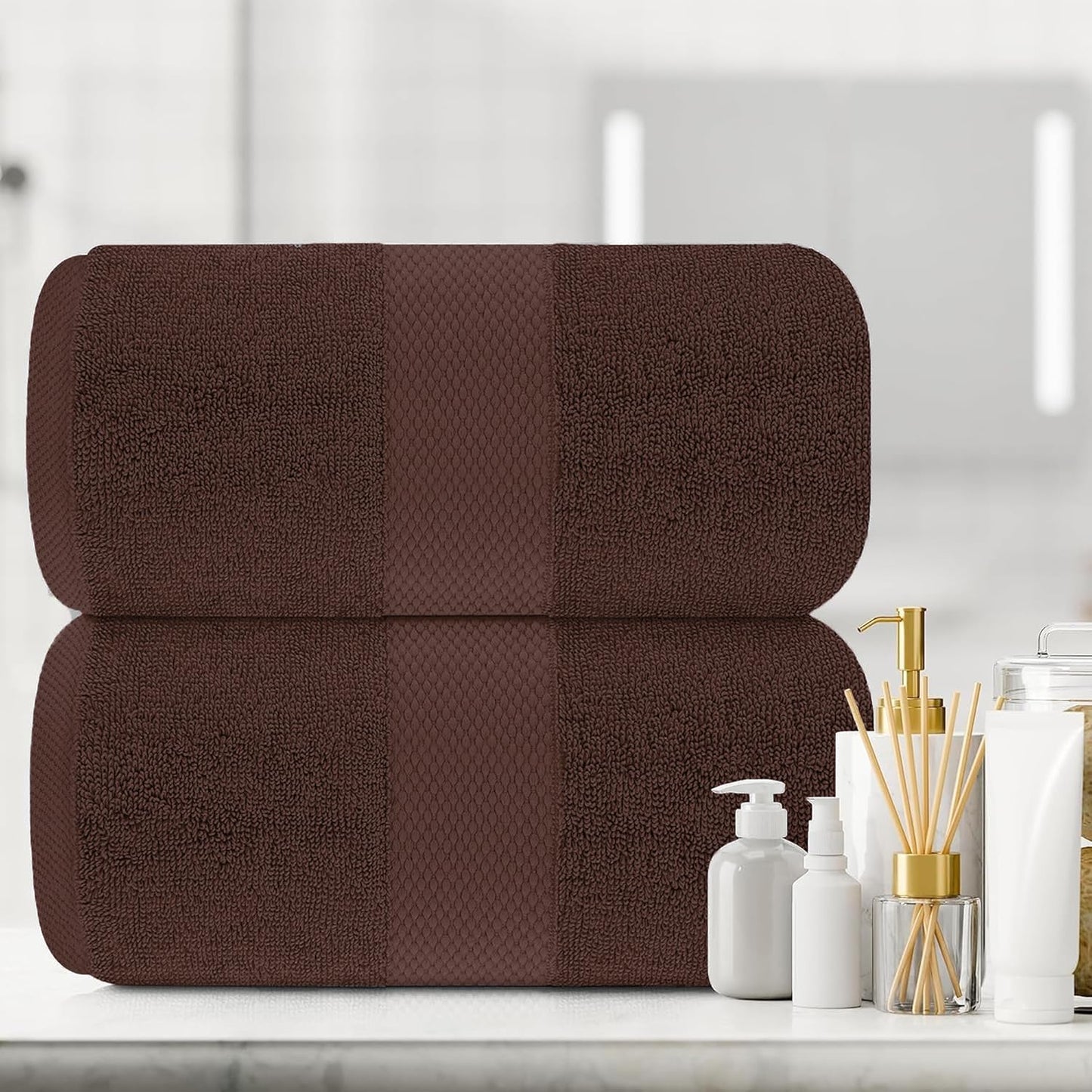 Hieftan Towels Bath Sheet Set – 100% Cotton Pack of 2 Extra Large Bath Sheets Towel 600gsm Highly Absorbent Rapid Dry Super Sheets for Bathroom 140 X
