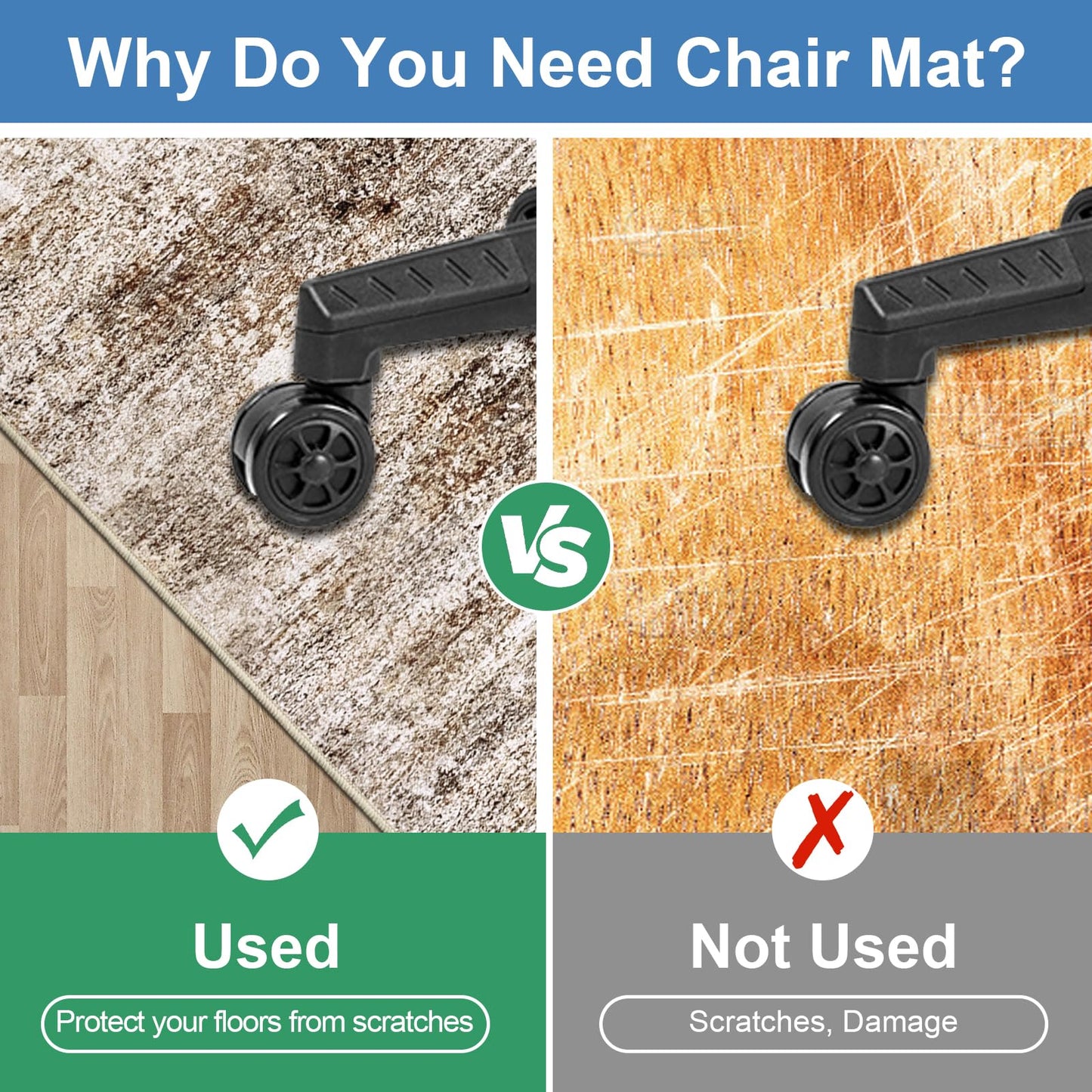 Capslpad Office Chair Mats for Hardwood Floor 90x120cm Non-Slip Modern Abstract Home Multi Purpose Chair Mat Low Pile Floor Protectors Computer Chair