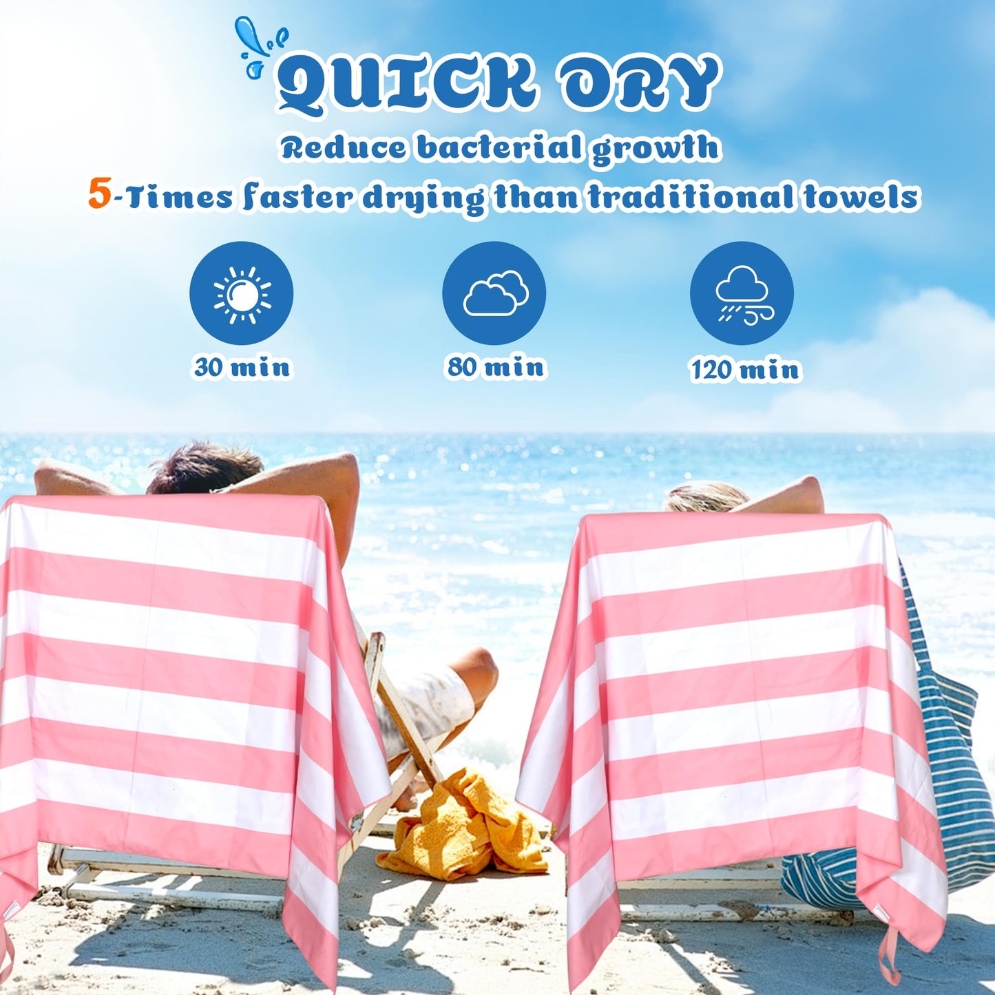 Anavasi Microfibre Beach Towels for Adults, 1 Pack 180 x 90cm 100% Recycled