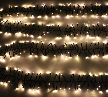 Christmas Concepts 500 6M/20FT Warm White LED Cluster Lights With 8 Function Controller - Indoor/Outdoor - Energy Efficient A++ - Christmas Lights