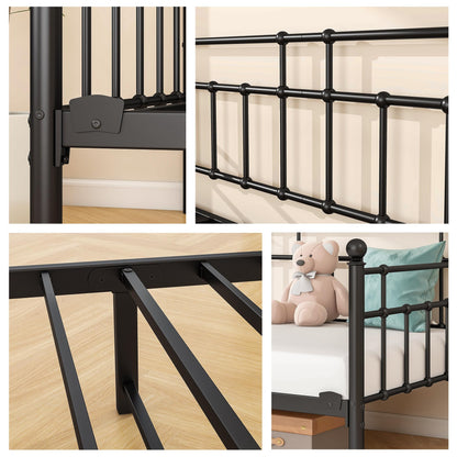 HOMERECOMMEND Metal Single Daybed Frame 3ft Sofa Bed Frame,Black