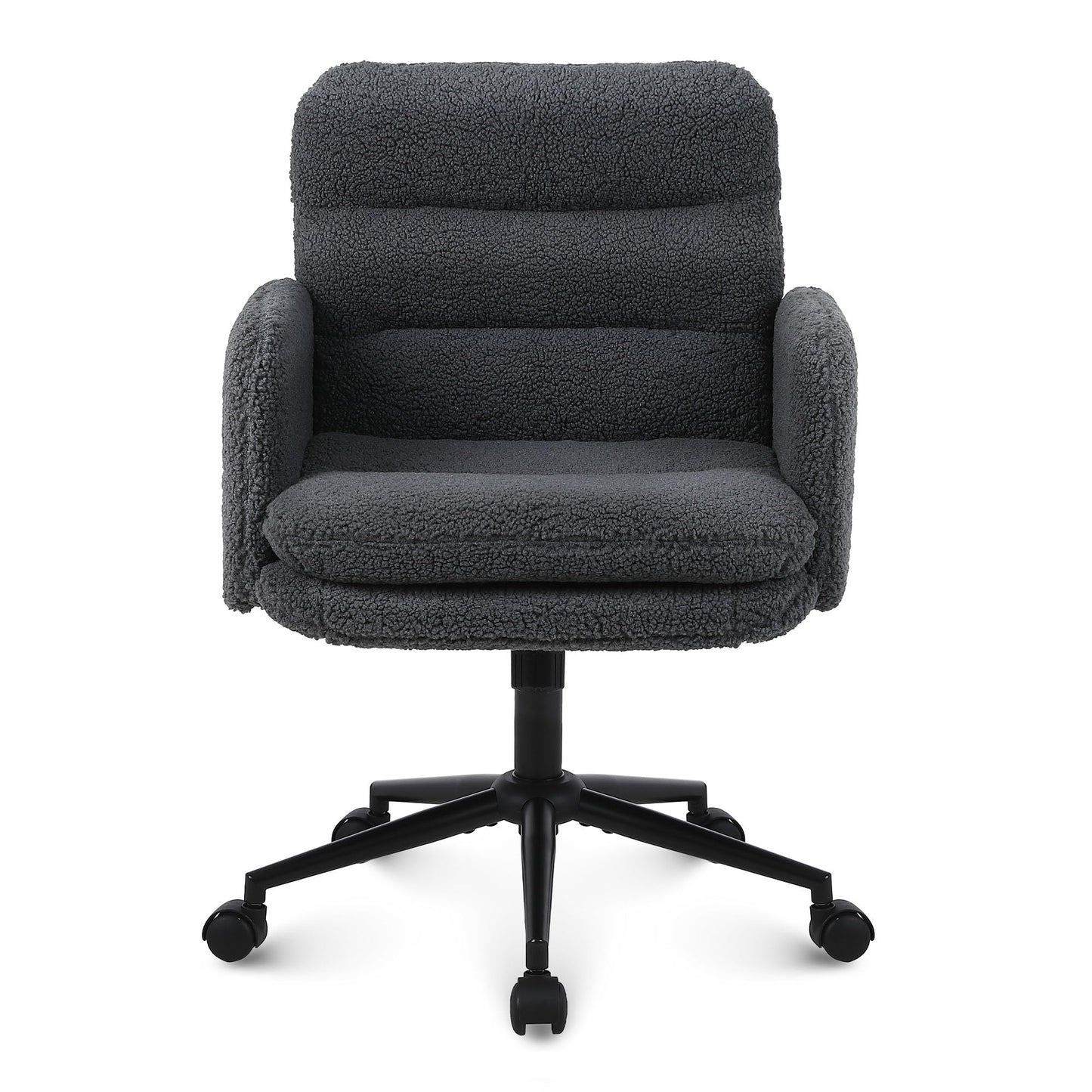 Youhauchair Office Chairs for Home, Faux Cashmere Desk Chair, Dark Grey