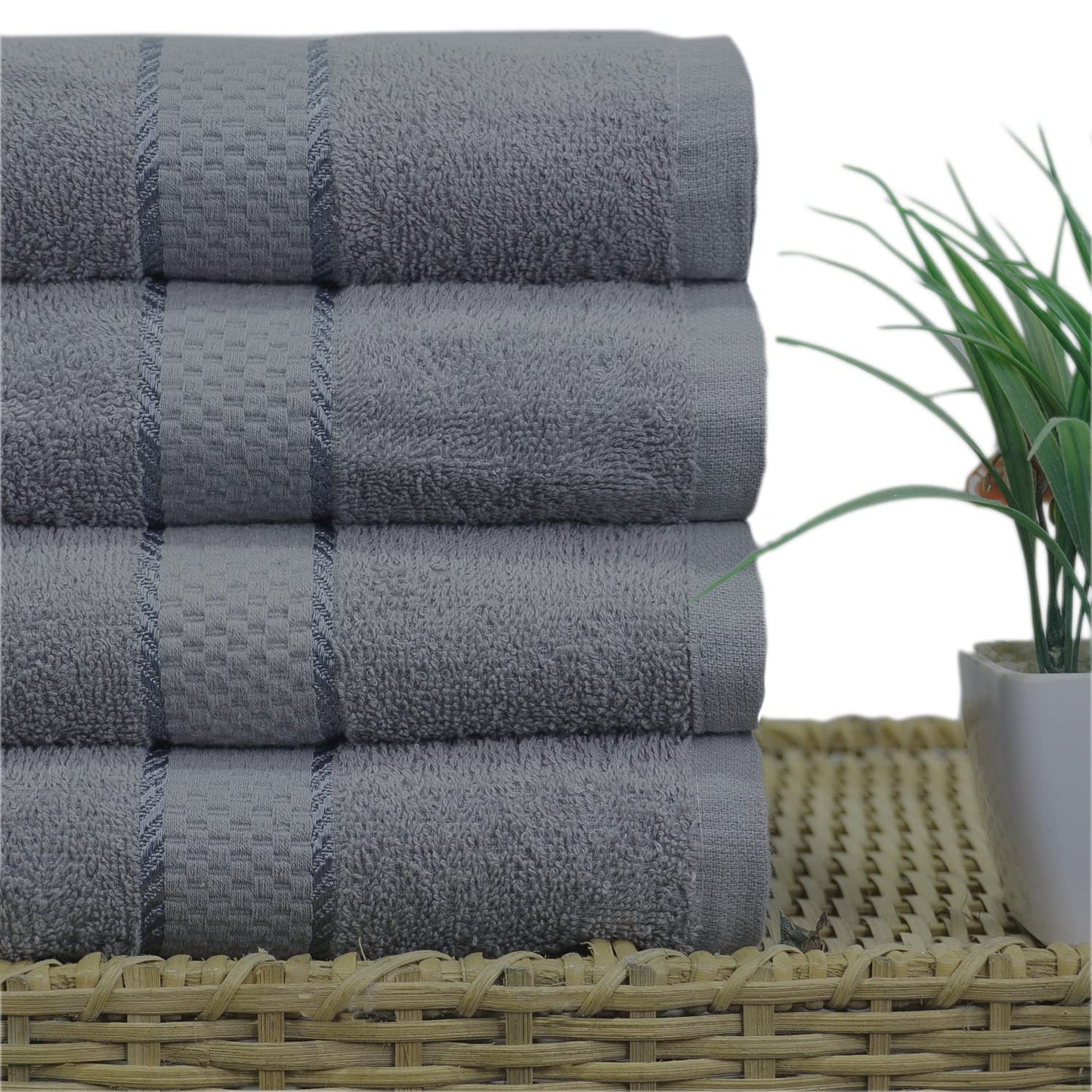 Casabella Luxury Pack Of 4 Bath Sheet 100% Egyptian Cotton Super Soft towel_Silver
