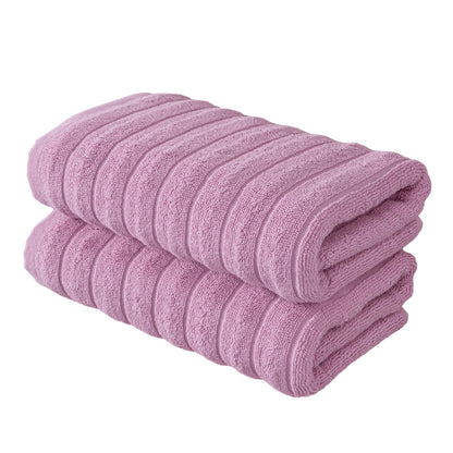 BERIBO Cloud Turkish Towel Set 100% Cotton 620gsm Lavender Fog, 2 Hand Towels