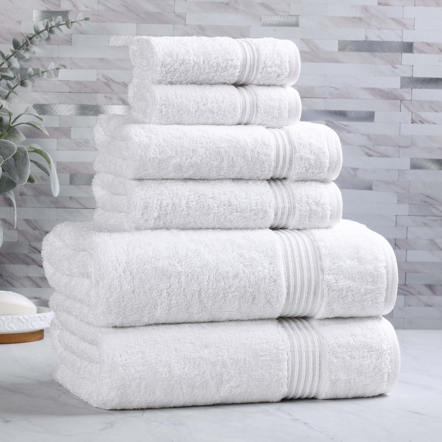 Superior Egyptian Cotton 6-Piece Towel Set, Bathroom Essentials, Towels For Bathroom, Apartment, Airbnb, Guest Bath, Face, Hand, Bath Towels