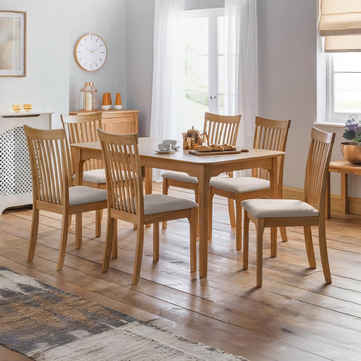 Julian Bowen Ibsen Dining Chairs, Set of 2, Solid Wood - H94 x W55 x D45cm