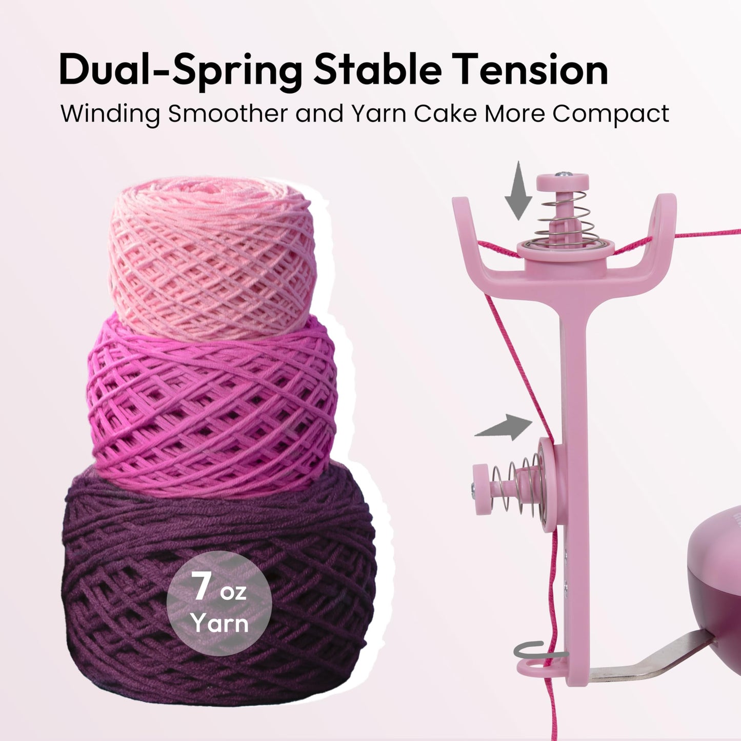 Etcokei Yarn Winder, Electric Wool Winder for Crocheting, Compact Yarn Cake Winder with Strong Tension Stepless Speed, Automatic Yarn Ball Winder Yarn