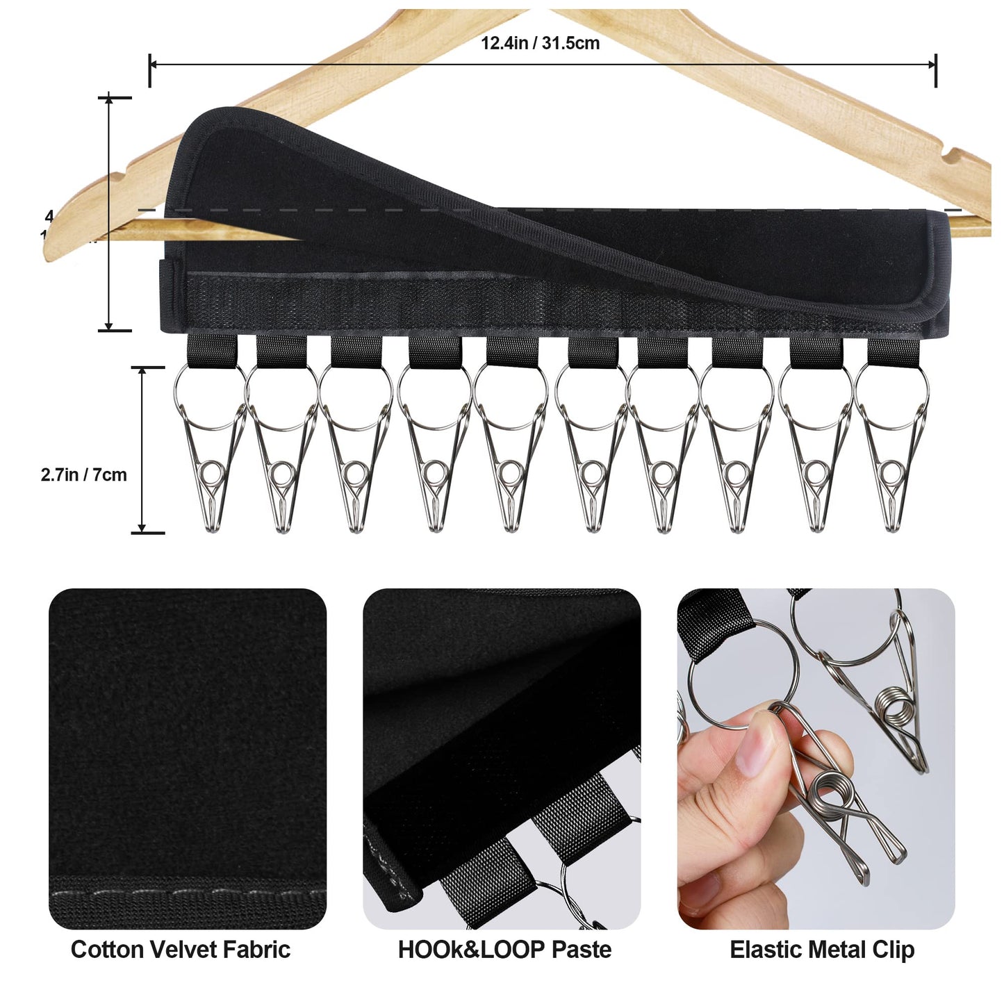 UCOMELY Hat Organizer Holder for Hanger & Room Closet, 2Pack 10 Large Stainless Steel Hat Storage Clips, for Hang Baseball Hats, Ball Caps