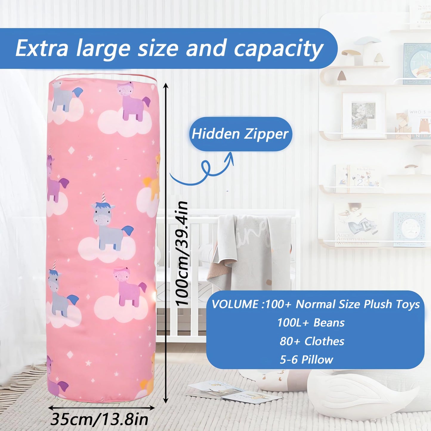 Lansls Bean Bags/Storage for Plush Toys, Pillar Storage for Plush Toys, Things and Seats for Children, Boys and Girls, Sailing Cotton