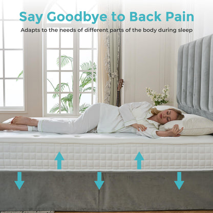 Sana Essentials Single Mattress 3FT, 7-Zone Pocket Sprung Foam Support for Comfort, Medium Firm Orthopaedic Design, Motion Isolation