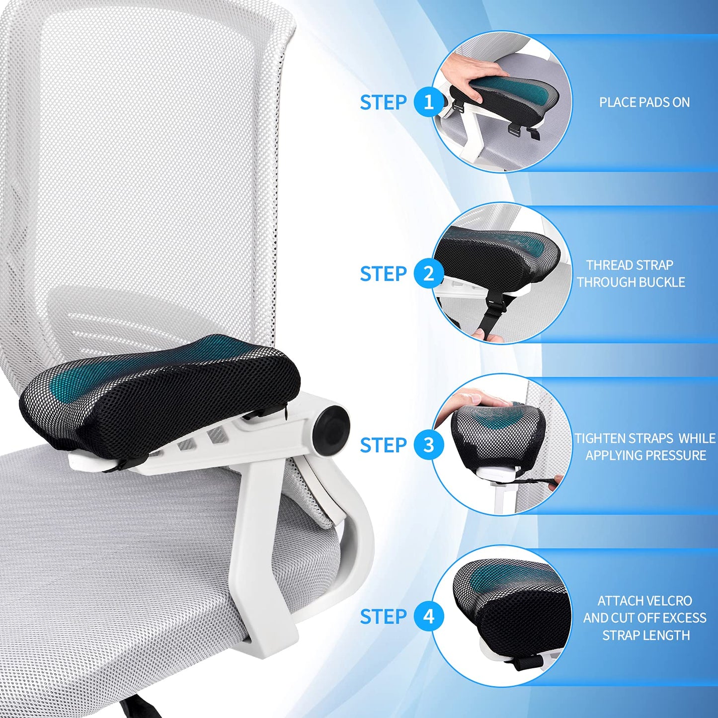 BEAUTRIP Ergonomic Armrest Pads- Office Chair Arm Rest Cover Pillow - Elbow Support Cushion for Computer, Gaming and Desk Chairs (Set of 2)…