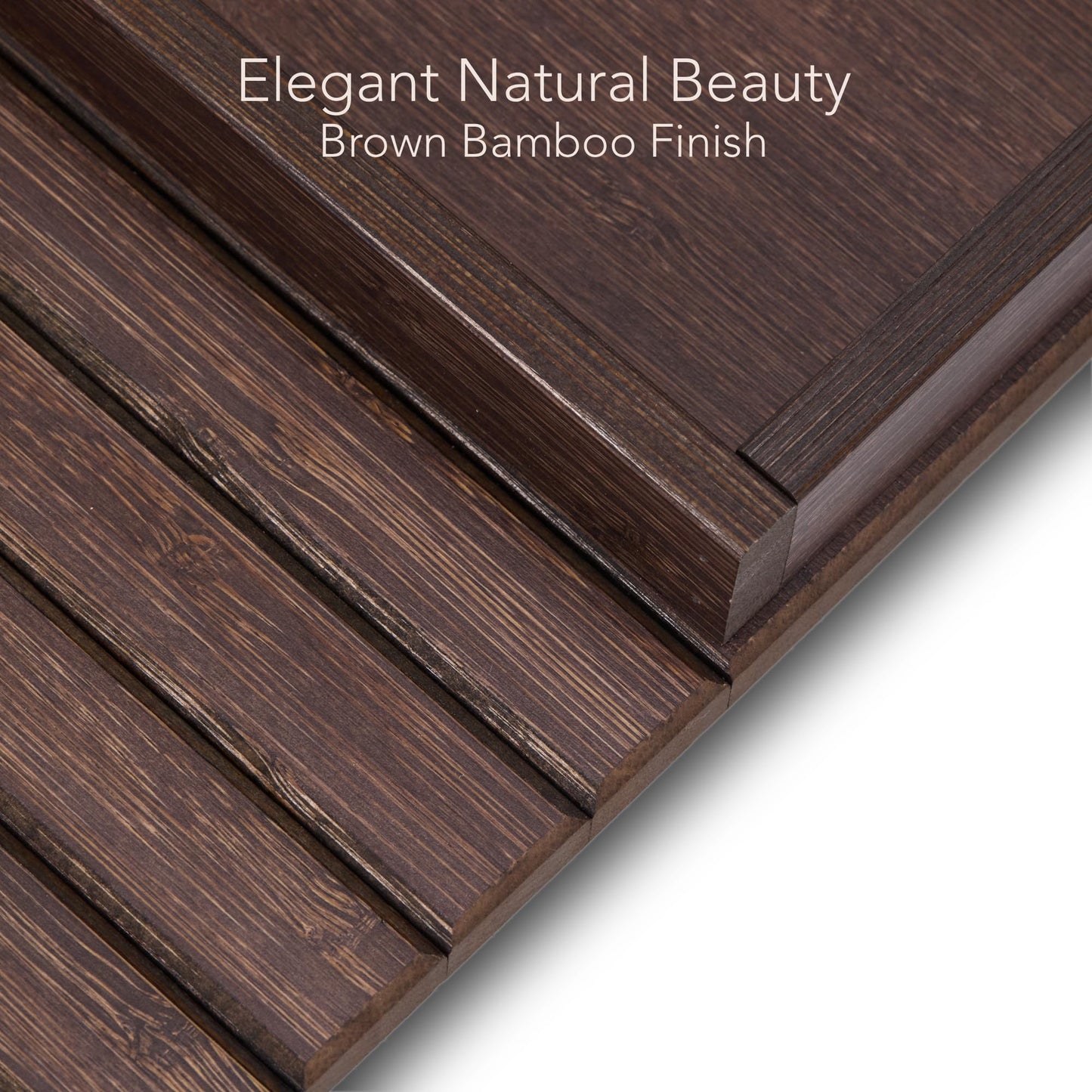 DETOR Sofa Arm Tray with Spacious 31.5 × 14 cm Storage Box, Walnut Bamboo Finish, Enhanced Non-Slip Felt Base, Fits Armrests 15.5 cm and Wider