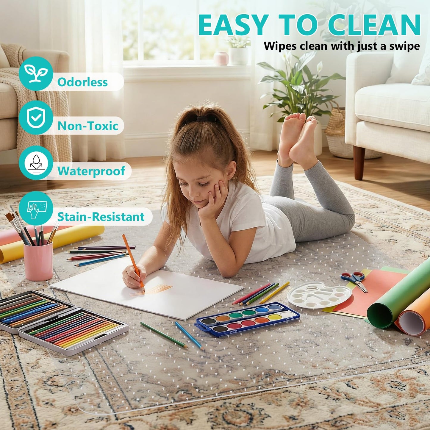 Office Chair Mat for Low Pile Carpet, Clear Heavy Duty Chair Mat with Lip