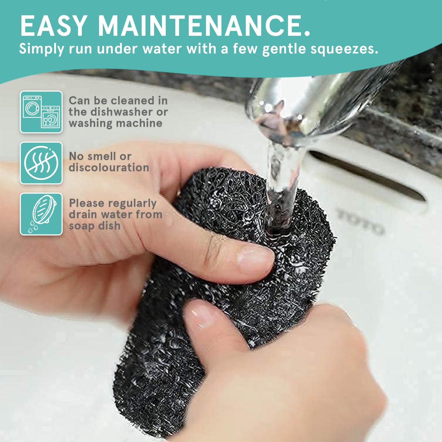 Soap Saver by Smith’s® | Extend Your Soap’s Life | 14 cm (L) x 8 cm (W) x 1.2 cm (H) | Black / 2 Pack | 50% Thicker | Enhanced Design