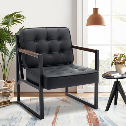 COLAMY Mid Century Modern Accent Chair Set of 1, Comfy Living Room Armchair with Metal Legs