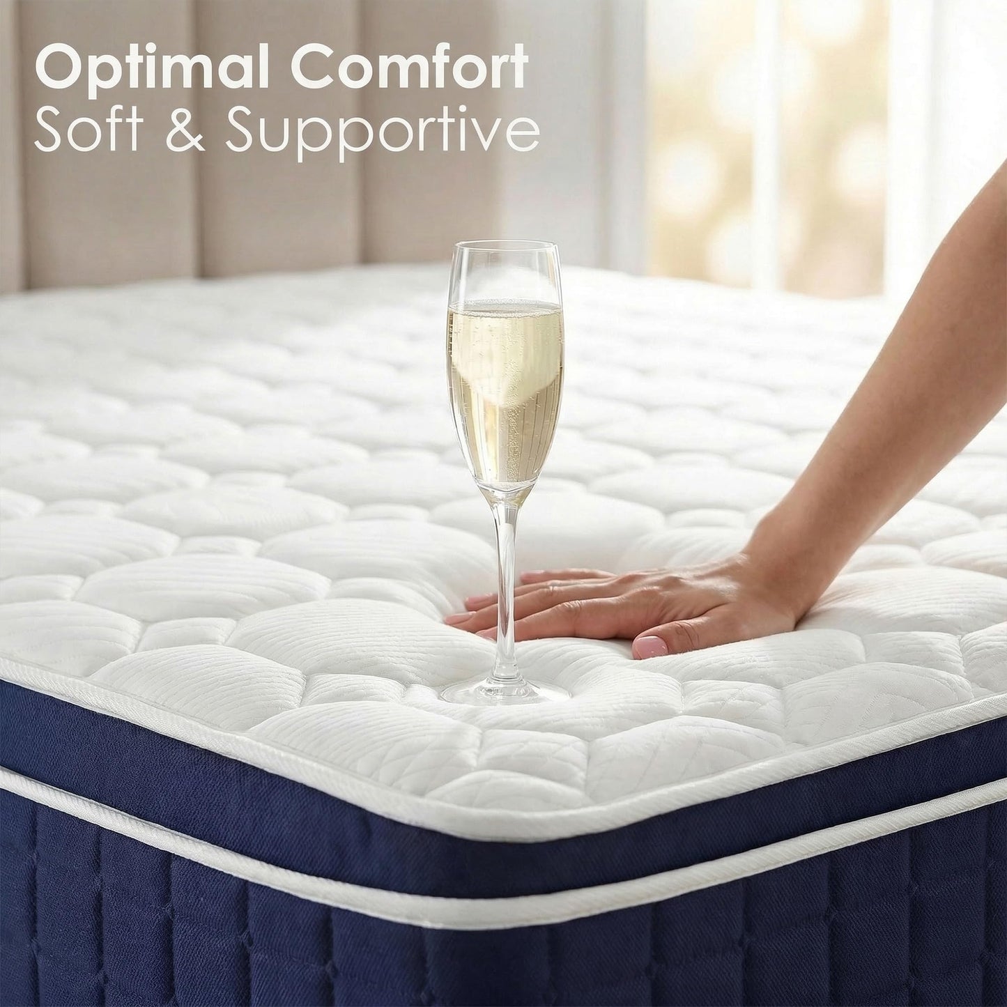 EDIMENS Double Mattress 4FT 6(135x190cm) - 25cm Medium Firm Hybrid with Memory Foam & Open Coil | Orthopaedic Back Support & Pressure Relief