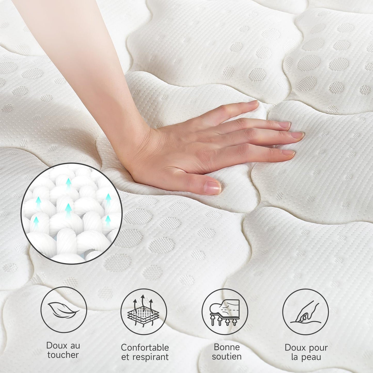 Z-hom Single Mattress, 10 Inch Hybrid Mattress, 7-Zone Orthopaedic, Memory Foam & Individually Pocket Springs