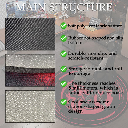 Raoot Office Chair Mat for Carpeted and Hardwood Floor Gaming Chair Mat 120 cm Round Floor Mats for Gaming Room Home Office