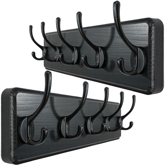WEBI Coat Rack Wall Mounted,Coat Hooks Wall Mounted,16 Hole to Hole,Large Coat Hanger Wall Hook Rack,5 Hooks for Hanging