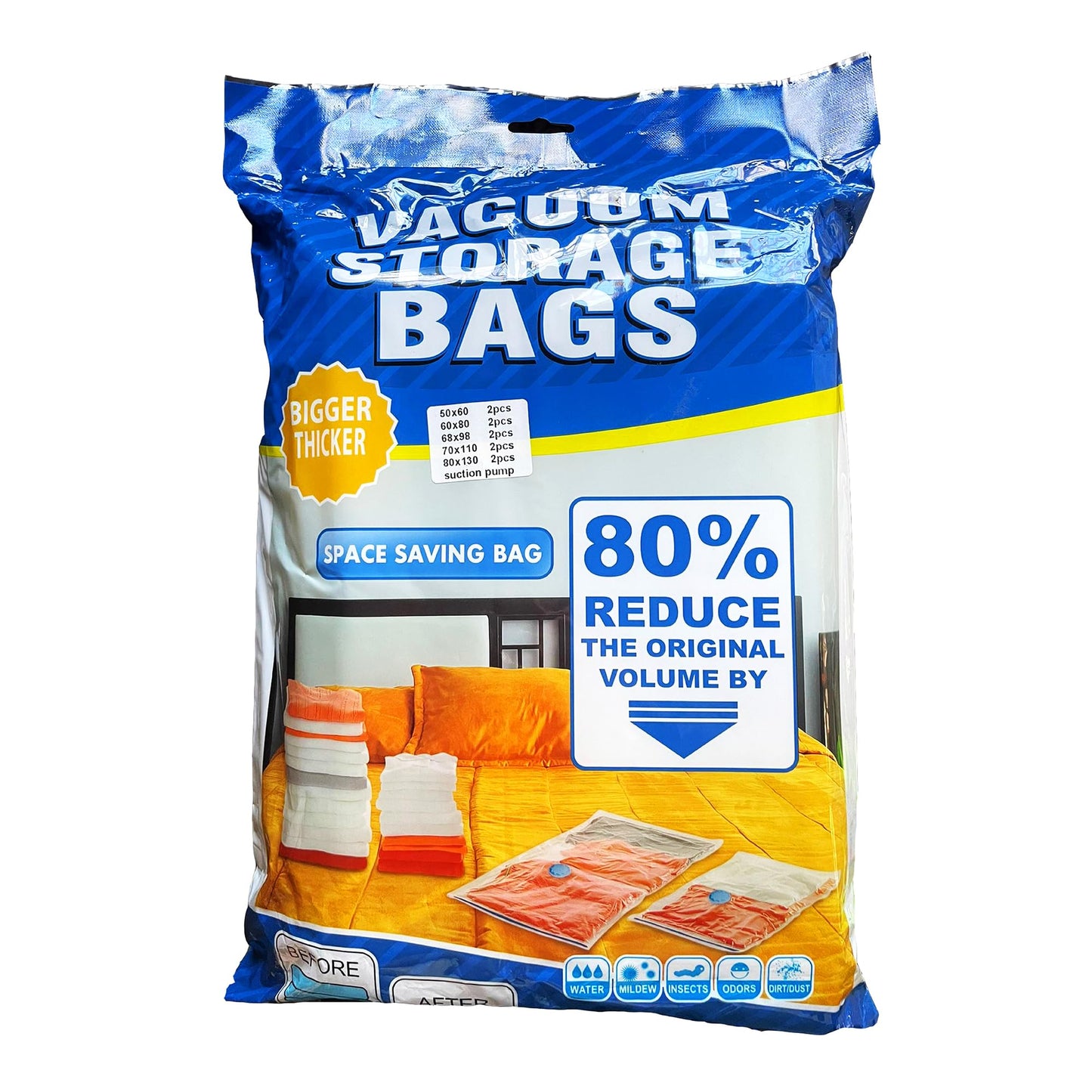 ICE TOYS Set of 10 Vacuum Space Saver Bags 5 Different Sizes Includes Pump (Set 10 + Pump)