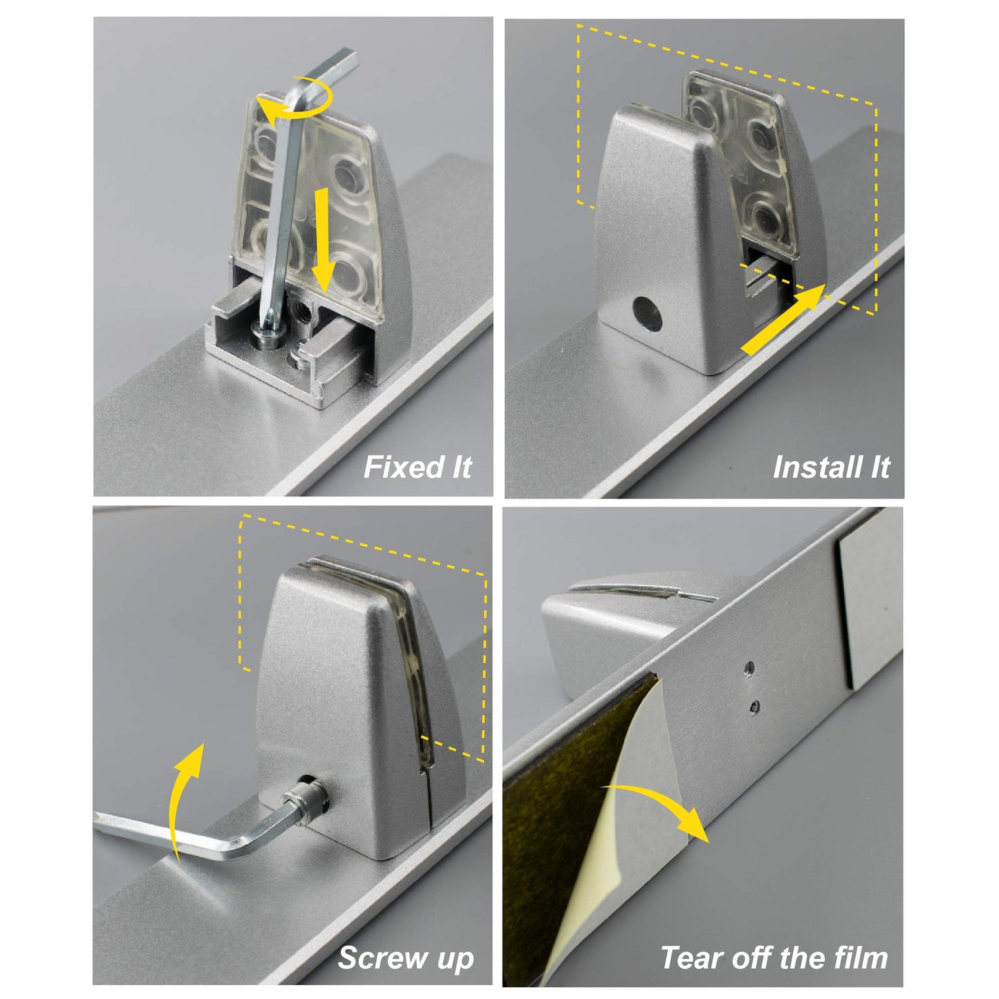 2 Pack Sneeze Guard Shield Base for Countertops, Stick On Heavy Duty Aluminum Partition Stand for Clear Acrylic Desktop Countertop Reception