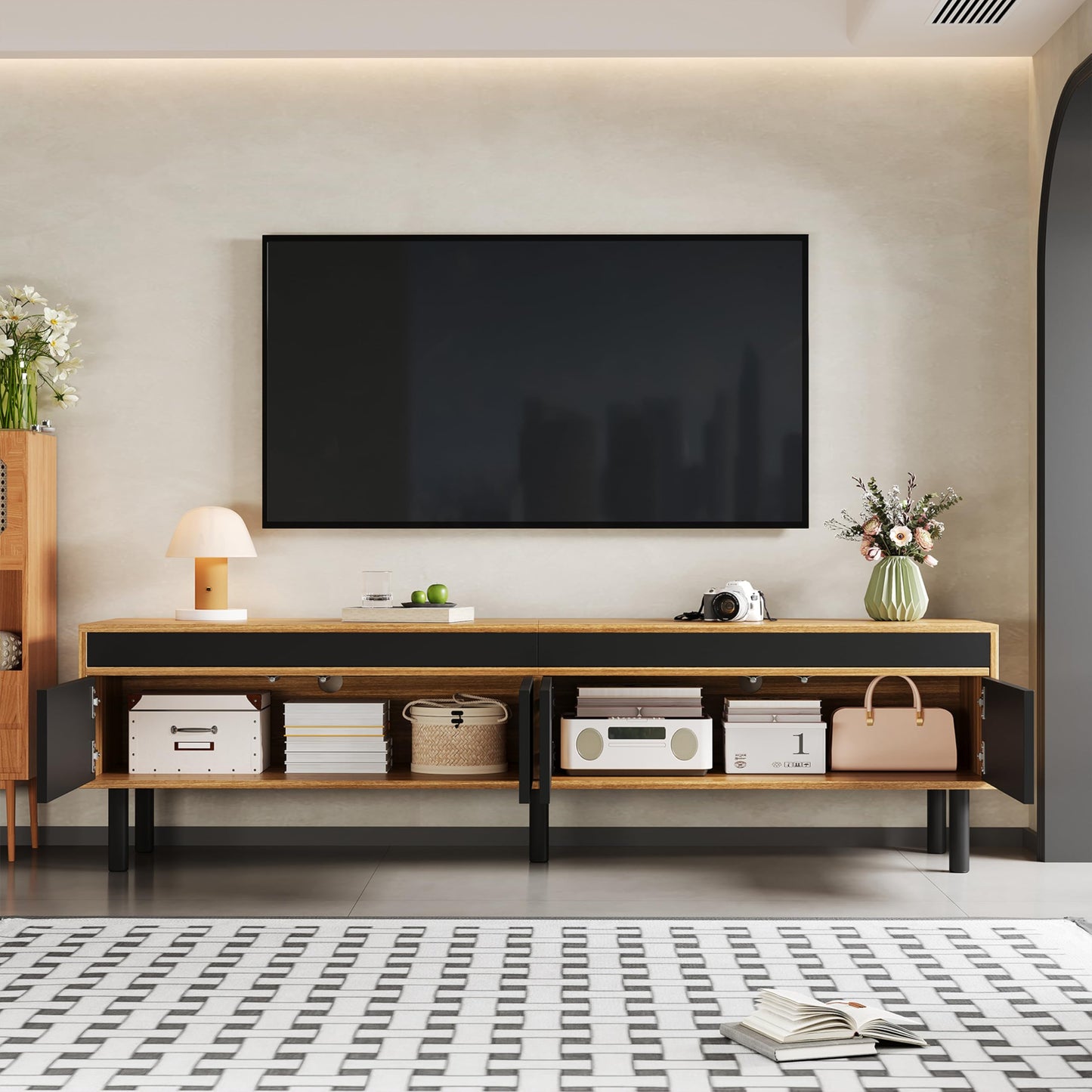 Ball & Cast TV Stand Cabinet 170cm, TV Console Table for up to 70 Inches Television, TV Table for Living Room, Dinning Room & Bedroom