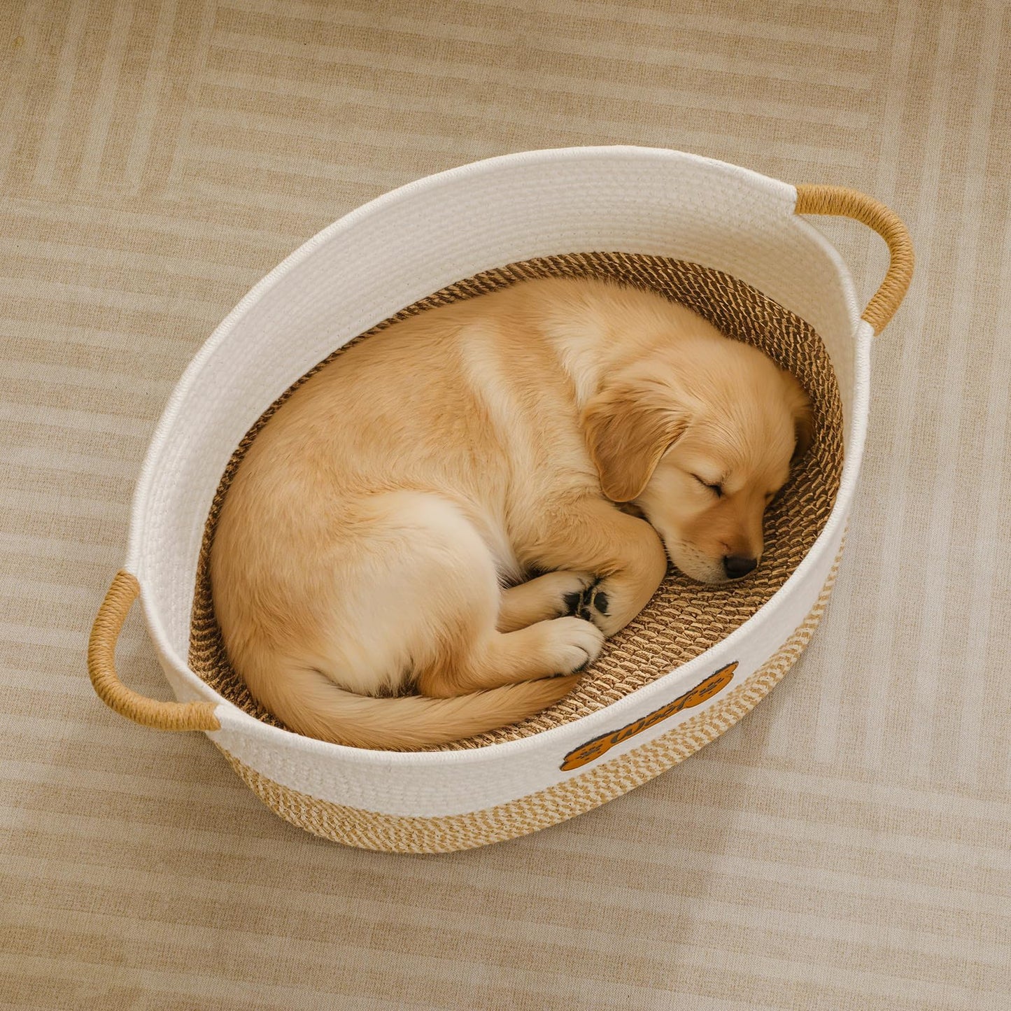 Tidelit Large Dog Toy Basket Box Bin, Woven Storage Baskets for Dog Cat, Cotton Rope Toys Storage Basket for Dogs Cats Bed Toys Accessories Organizer