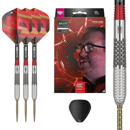 TARGET Darts Stephen Bunting G5 95% Tungsten Dart Set (18G), Steel Tip Swiss Point Darts | Generation 5 Player Edition Darts with Swiss Points,