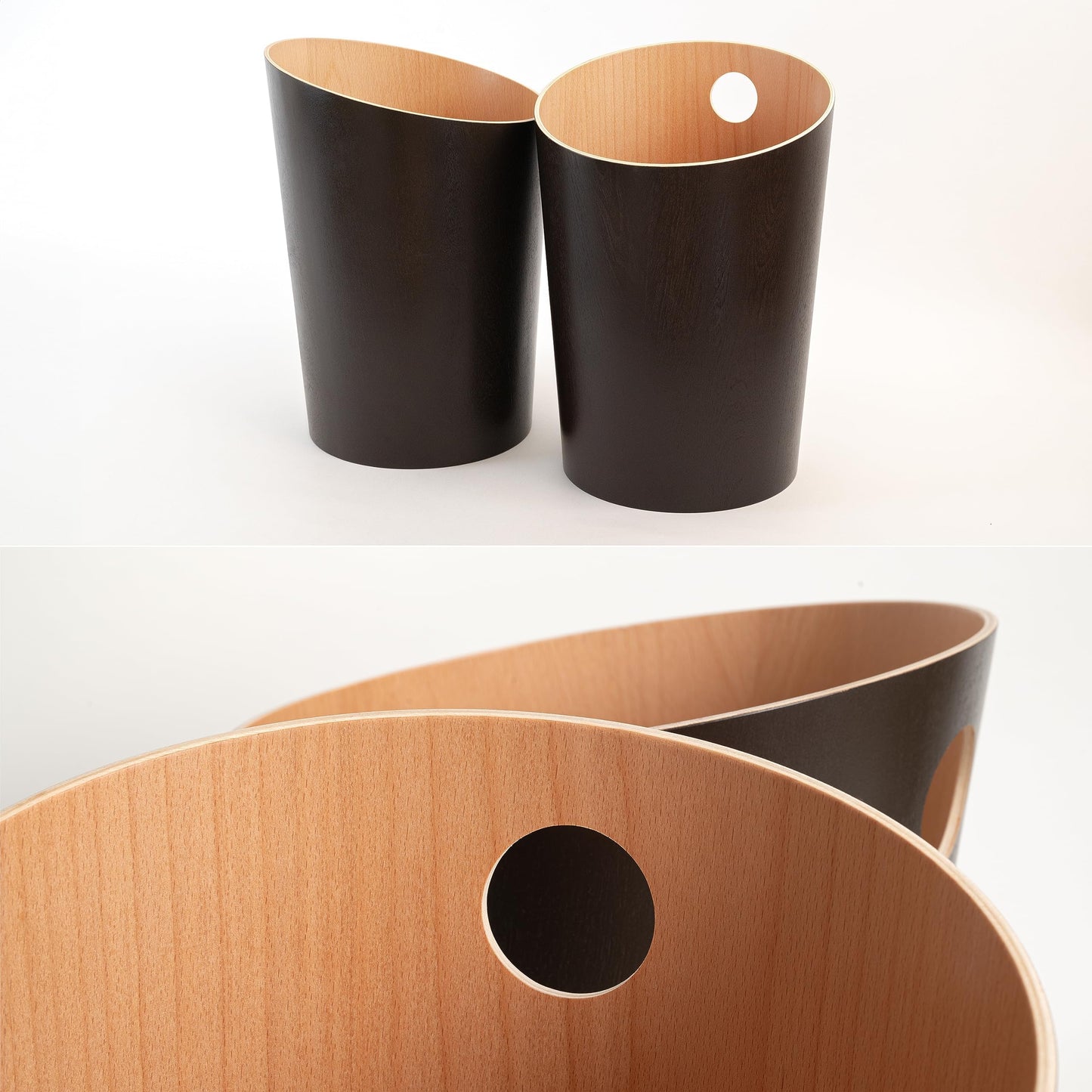 Kazai. Design Paper Bin 'Bennet' | Unique Waste Paper Basket for Office, Bedroom, Children's Room, and More | Office Bin Made of Real Wood Veneer