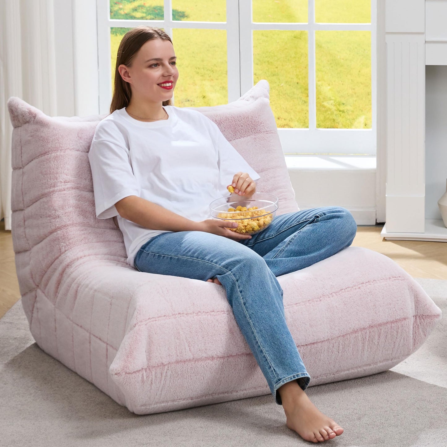Hobestluk Big Bean Bag Chairs for Adults Fireside BeanBag Couch Togo Sofa