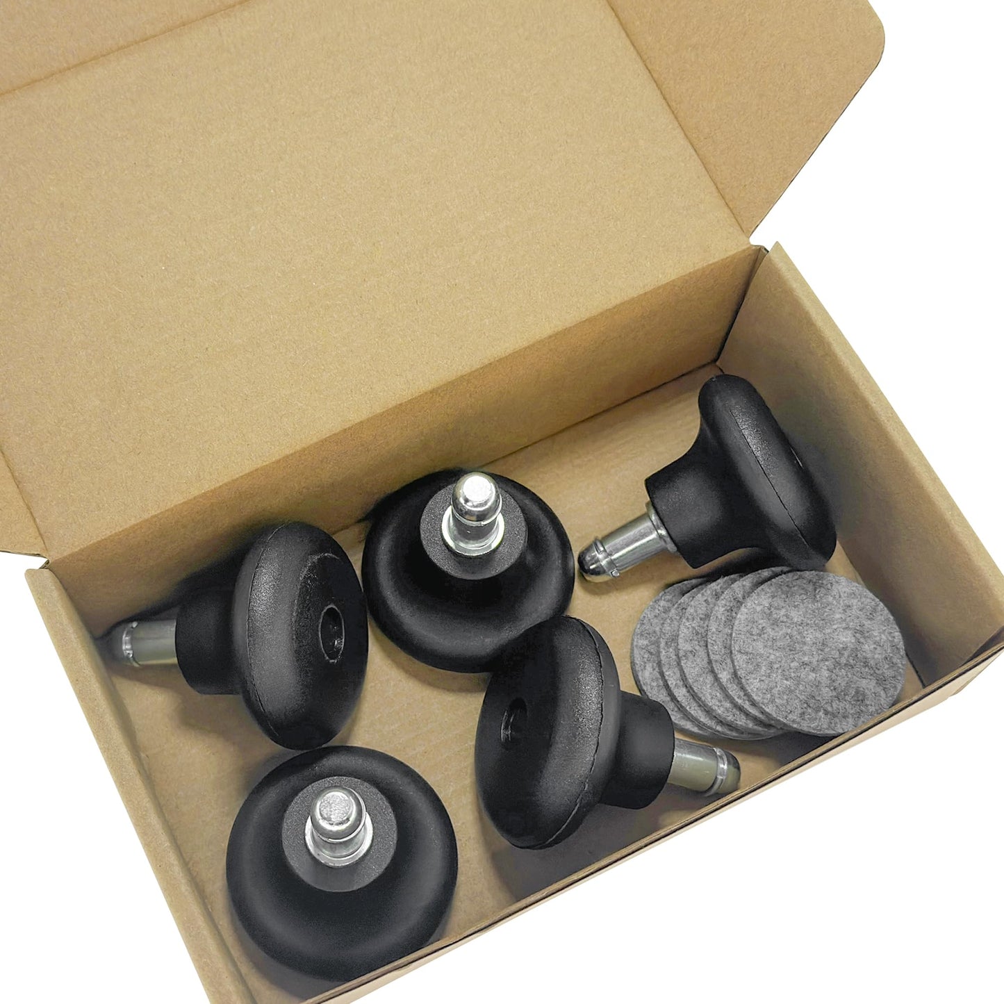 5 PCS Fixed Stationary Castors,Glide Office Chair Wheels For Replacement Swivel Caster Wheels (Black)