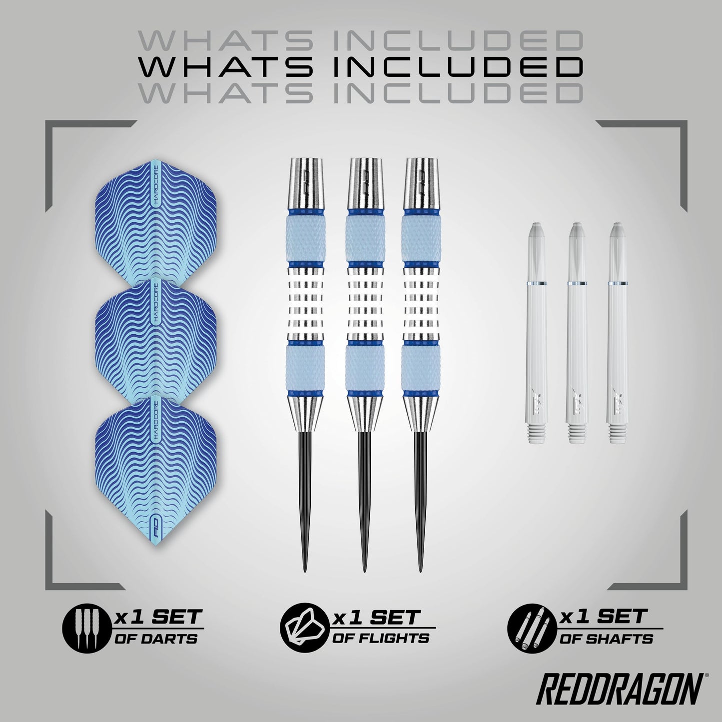 RED DRAGON Stag 26g Tungsten Darts with Flights and Stems