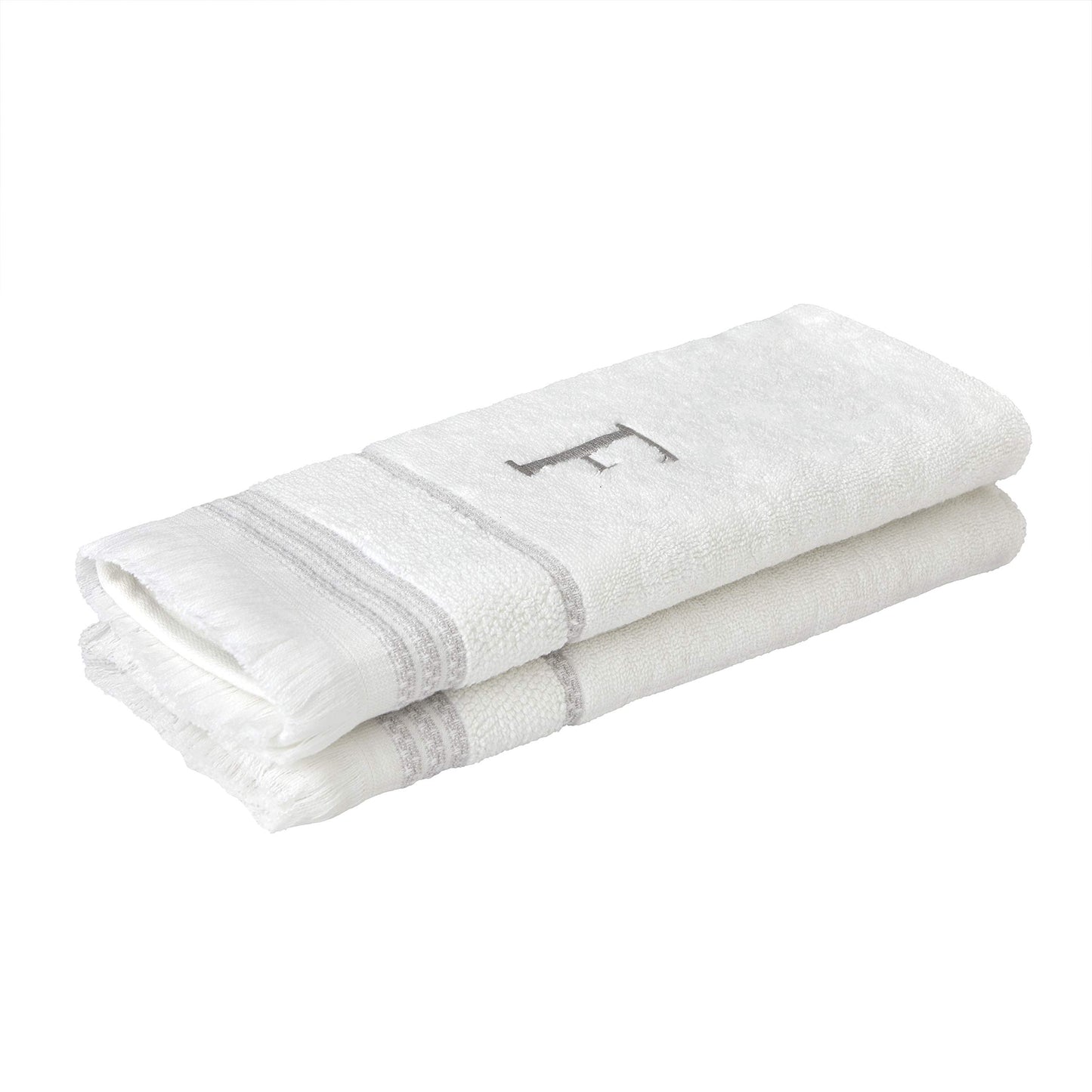 SKL Home Hand Towel Set, F, Cotton, White, 16x26