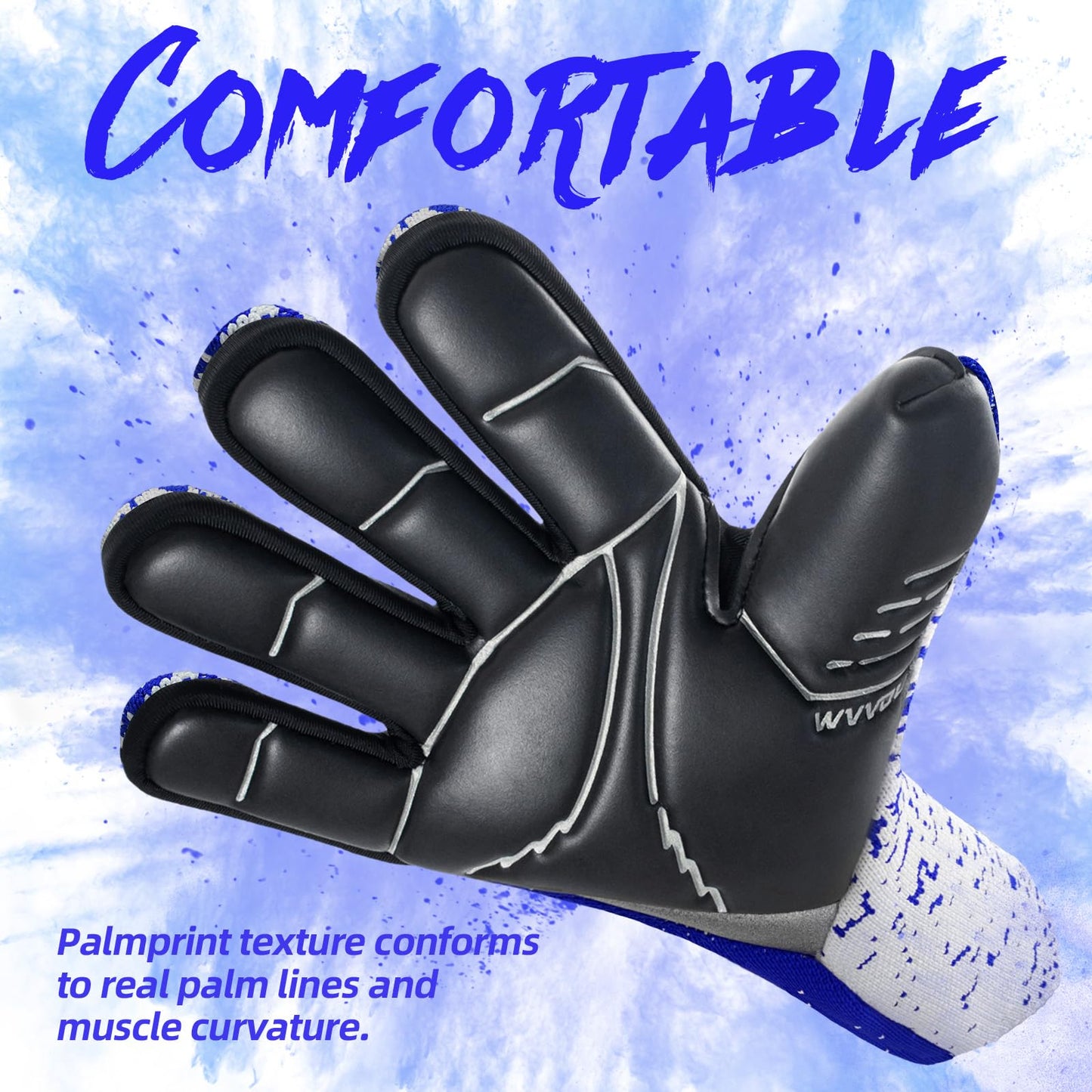WVVOU Football Goalkeeper Gloves, Soccer Goalie Gloves Youth Adults, High Performance Goalkeeper Gloves, Breathable Soccer Gloves, 4+3mm Super Grip