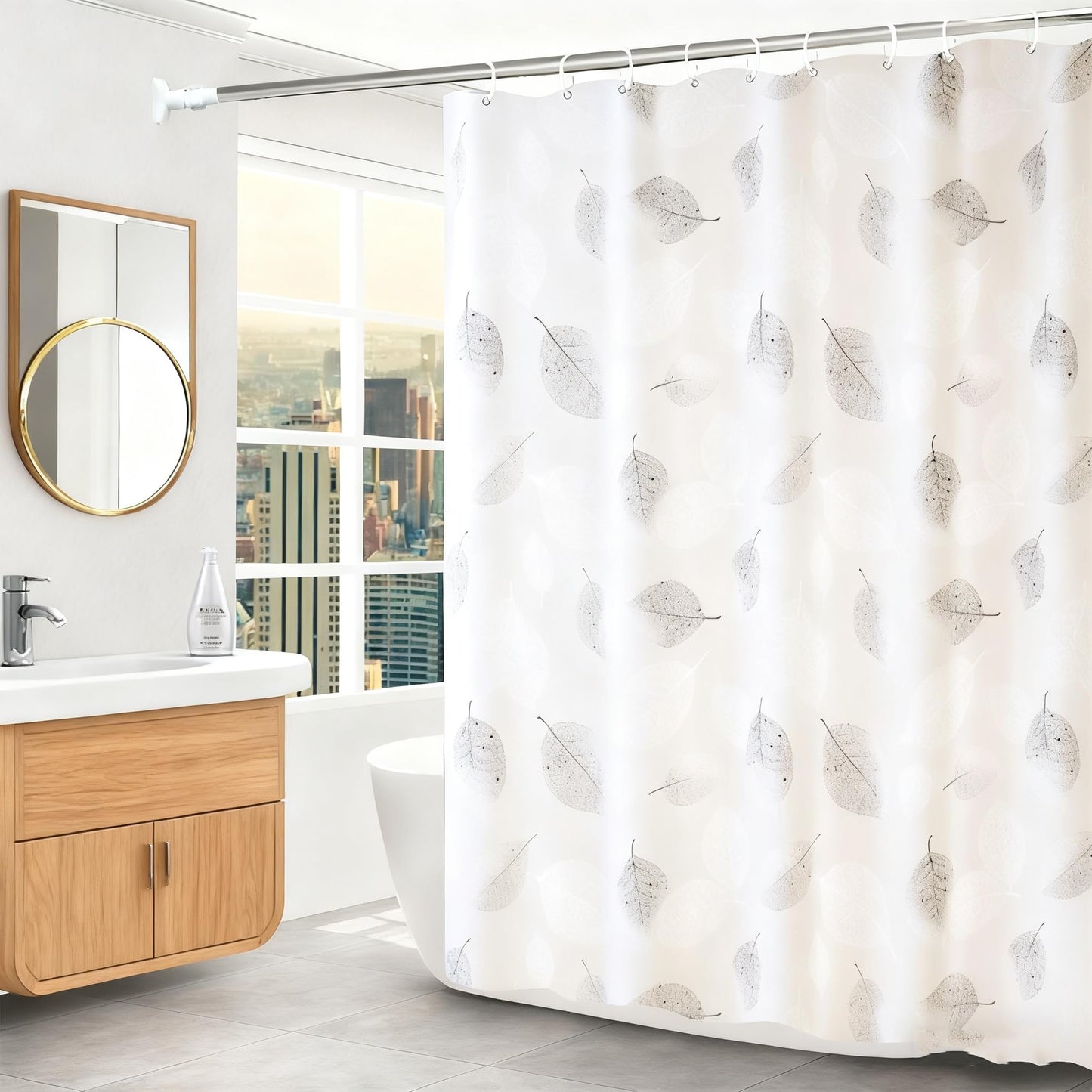 TGYIMENG Shower Curtain, Mould Proof and Mildew Resistant Washable Bathroom Curtains, Shower Curtain for Bathroom, Bath Curtains with Hooks