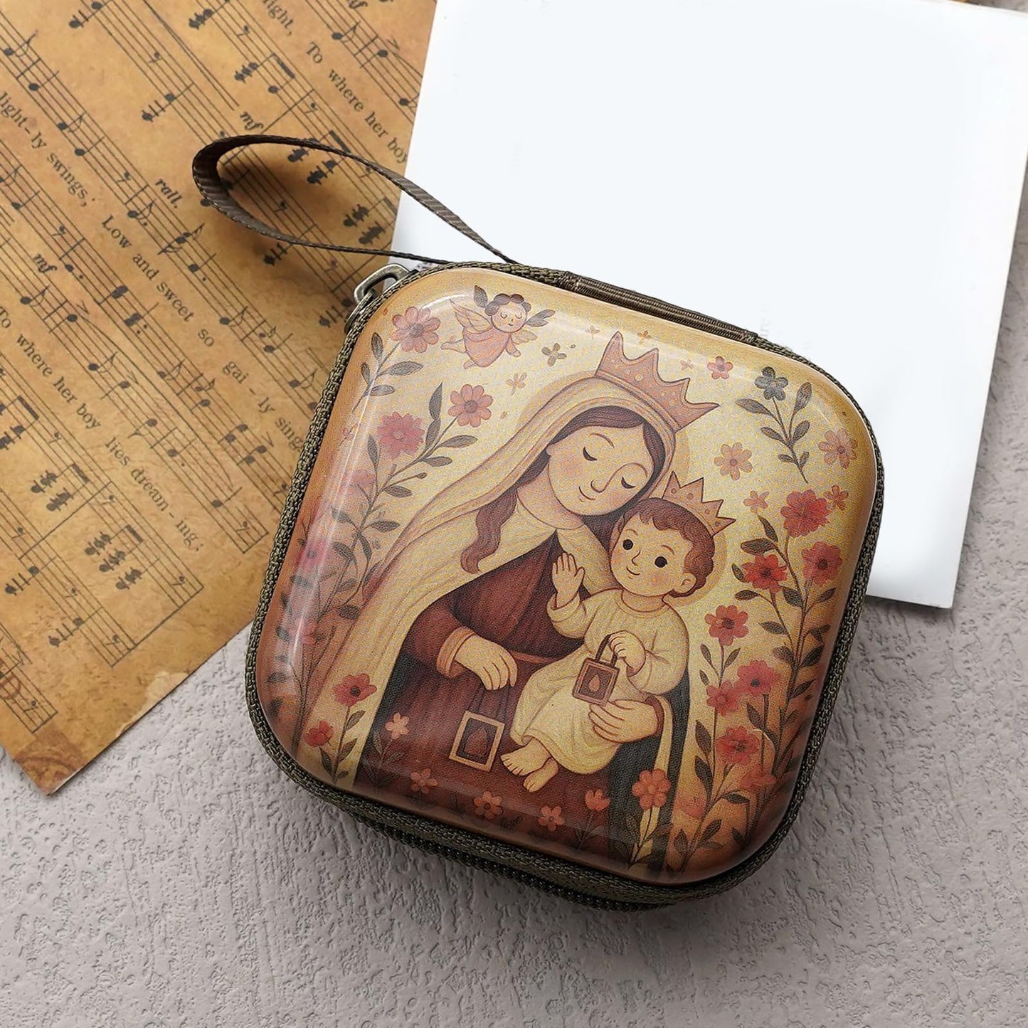 JDIEOQA Multipurpose Prayer Rosary Storage Bag Portable Square Case For Temple Spiritual Gatherings Bead Storage Bag