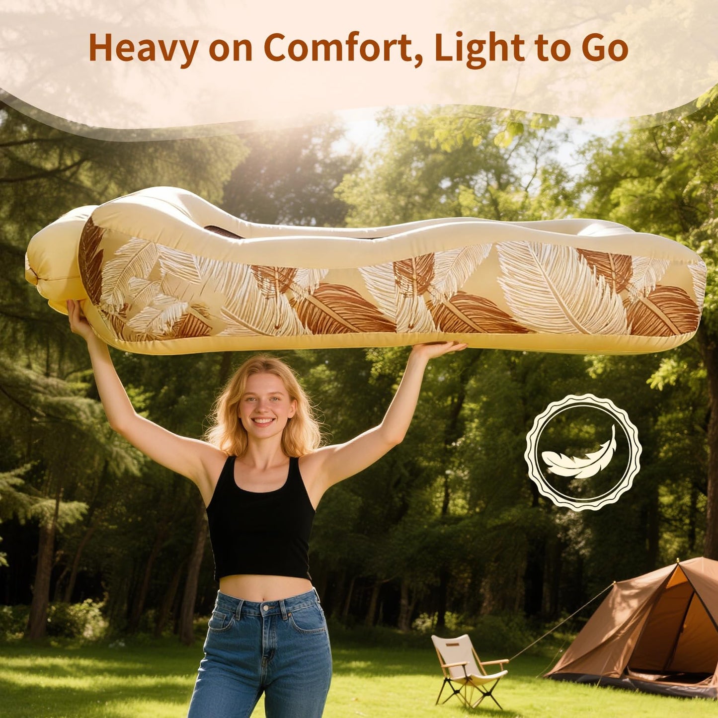 nnOuOnn Inflatable Lounger Couch Hammock - Portable Air Sofa for Outdoor Indoor, Waterproof Blow Up Chair seat for Beach, Camping, Travel, Festival