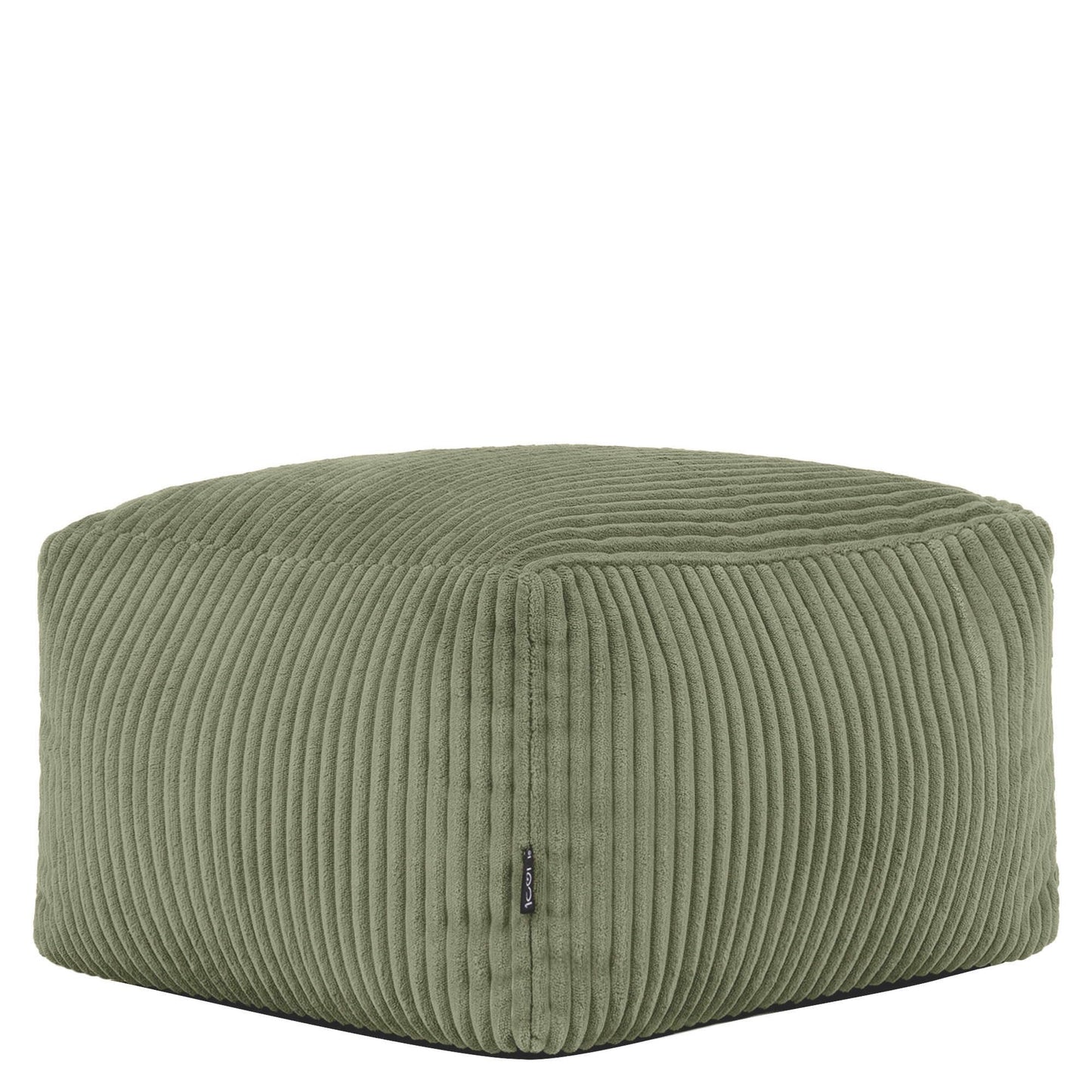 icon Amara Small Cord Bean Bag Footstool with Filling Included, Green