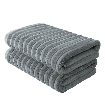 BERIBO Cloud Turkish Towel Set 100% Cotton 620gsm Slate Grey, 2 Bath Towels